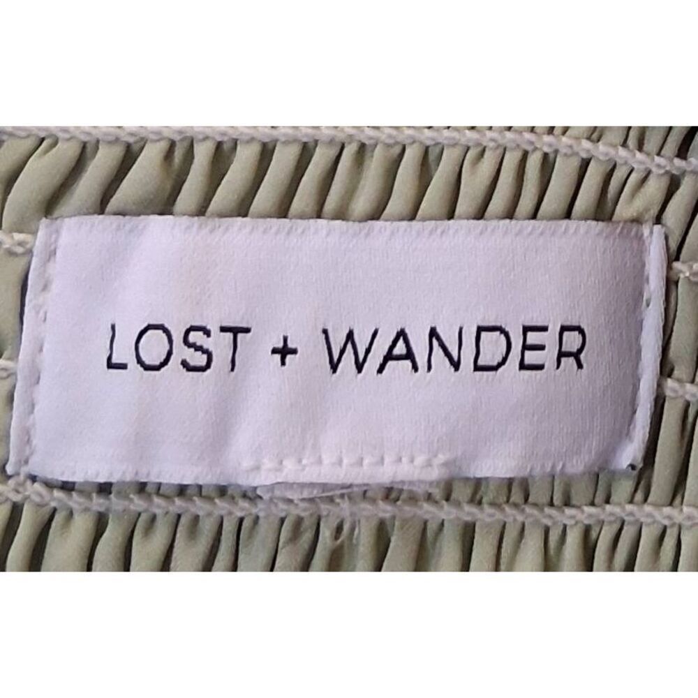 Lost+wander womens small smocked midi dress fairy cottagecore boho floral green - Picture 7 of 10